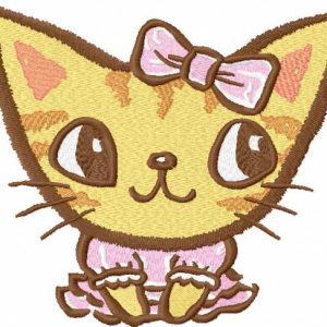Cute kitty 25  embroidery design