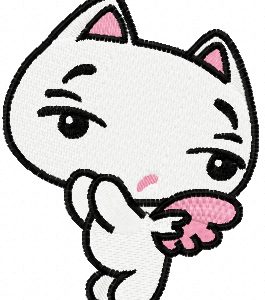 Little cute kitty embroidery design