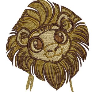 Cute lion embroidery design