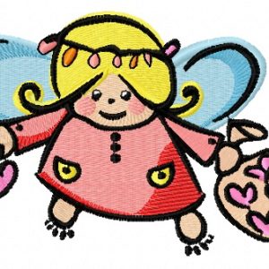 Cute little fairy embroidery design
