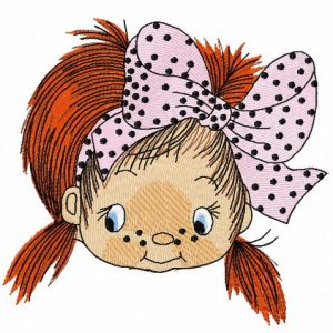 Cute little fisher girl 2 embroidery design