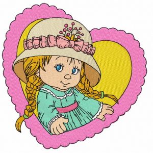 Cute little girl 3 embroidery design