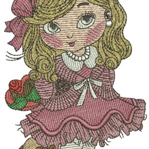 Little cute girl 5 embroidery design