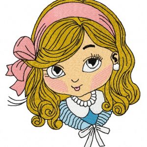 Little cute girl 7 embroidery design