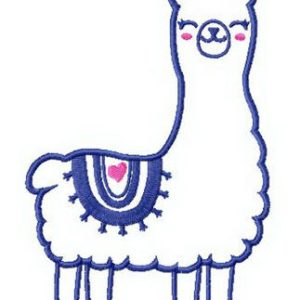 Cute llama embroidery design