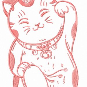 Cute Maneki Neko 2 embroidery design