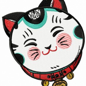 Cute Maneki Neko 3 embroidery design