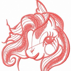 Cute My little pony sketch embroidery design