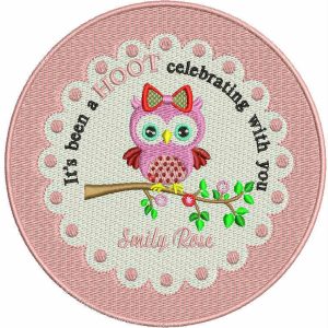 Cute owl doily embroidery design