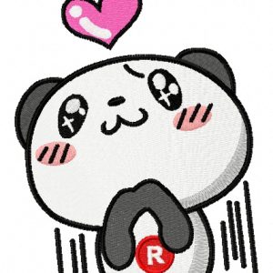 Cute panda embroidery design