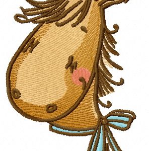 Cute pony embroidery design