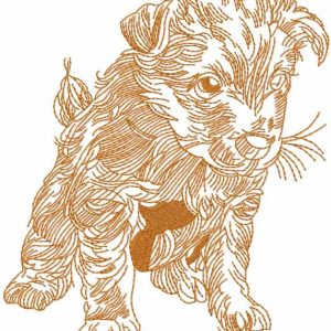 Cute puppy embroidery design