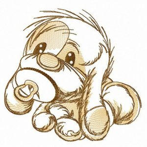 Cute puppy embroidery design