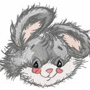 Cute rabbit muzzle embroidery design