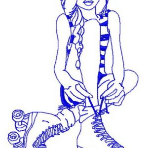 Cute roller skater 2 embroidery design