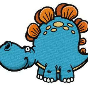 Cute stegosaurus embroidery design