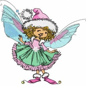 Cute winter fairy  embroidery design