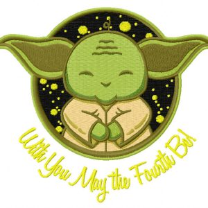 Cute Yoda embroidery design