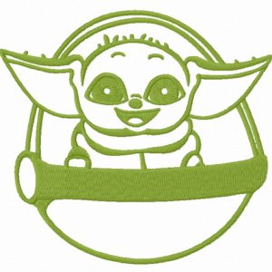 Cute Yoda embroidery design
