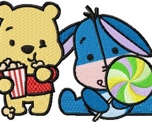 Eeyore and Pooh sweet cuties embroidery design