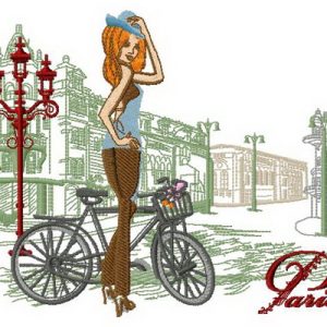 Cycling tour 2 embroidery design