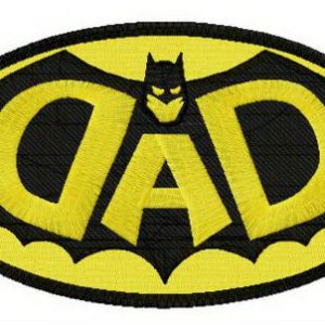 DAD Batman oval badge embroidery design