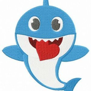Daddy shark embroidery design