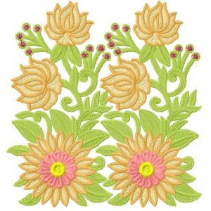 Dahlias embroidery design