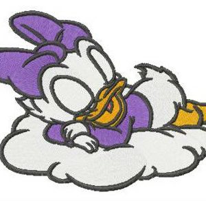Daisy Duck sleeping on cloud embroidery design