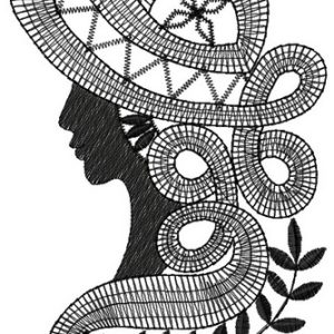Dame embroidery design