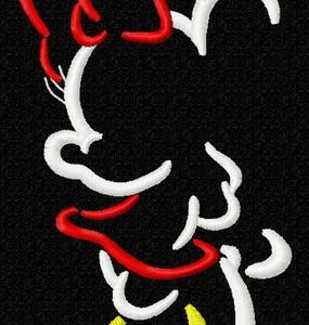 Dancing at night embroidery design