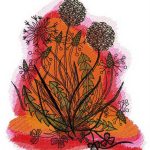 Dandelions in the evening embroidery design