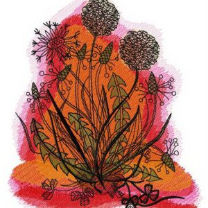 Dandelions in the evening embroidery design