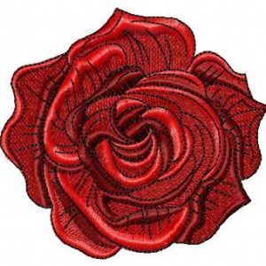 Dark red rose embroidery design