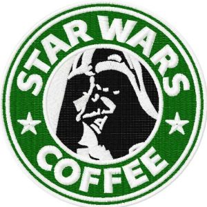Darth Vader coffee embroidery design