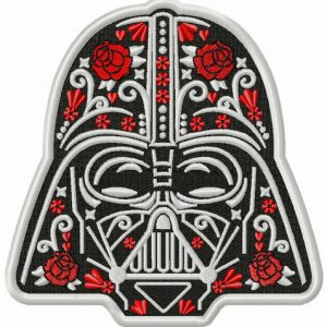 Darth Vader in bloom embroidery design