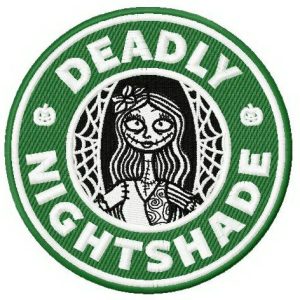 Deadly nightshade embroidery design