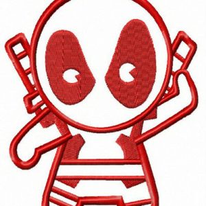 Deadpool ready to attack embroidery design