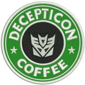 Decepticon coffee embroidery design
