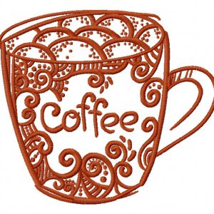 Decorated coffee cup 2 embroidery design