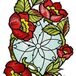 Decoration with poppies 2 embroidery design