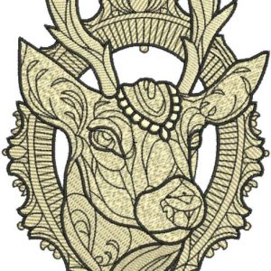 Deer head embroidery design