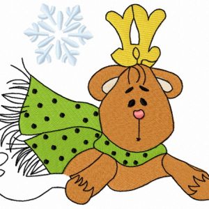 Deer toy embroidery design