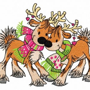 Deer's date embroidery design