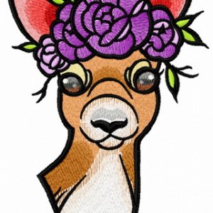 Deer's summer time embroidery design