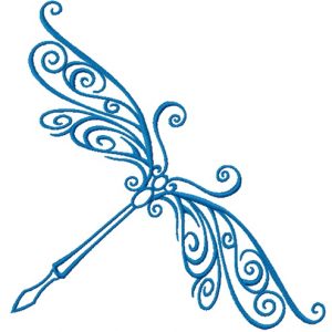 Delicate dragonfly 2 embroidery design