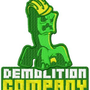 Demolition company badge embroidery design