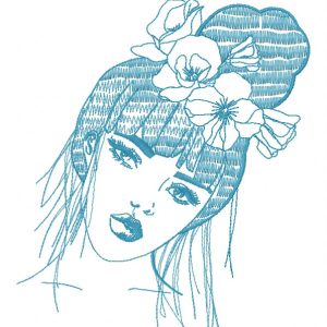 Detached girl 2 embroidery design