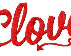 Devil love embroidery design