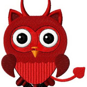 Devil owl embroidery design